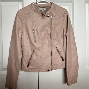 Light pink leather jacket by Charlotte Russe in size medium